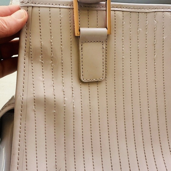 Ted Baker Embossed Patent Leather Tote Pale Pink Gold colored Hardware - Picture 9 of 13